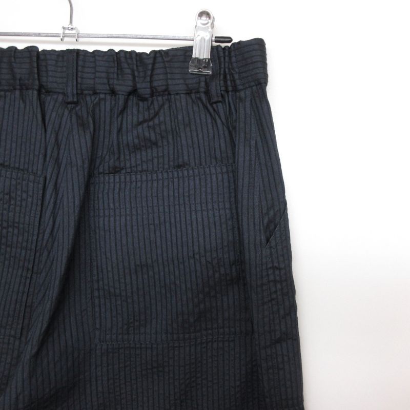 Dior Pants Silk Cotton Striped Pattern Wide Navy