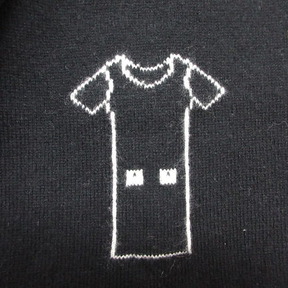 Chanel Scarf Cashmere Ribbon CC Logo Charm Shirt Motif 26 204 cm Black