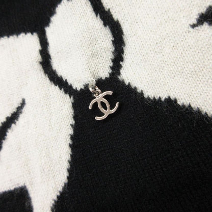 Chanel Scarf Cashmere Ribbon CC Logo Charm Shirt Motif 26 204 cm Black