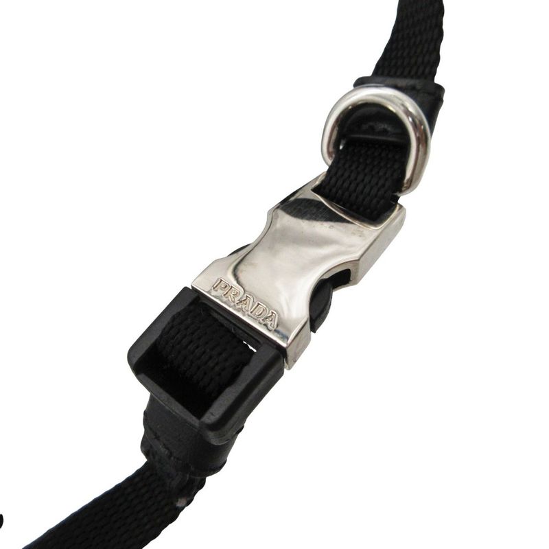 Prada Re-Nylon Tessuto Nylon Triangle Logo Pet Collar Black