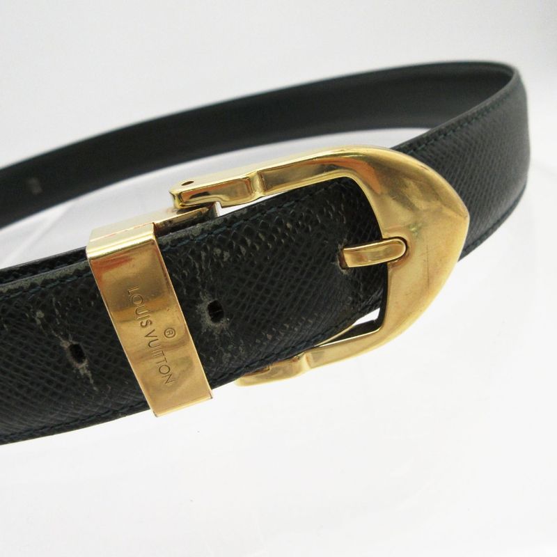 Louis Vuitton Belt Ceinture Classic Taiga Gold Silver Dark Green 110 44