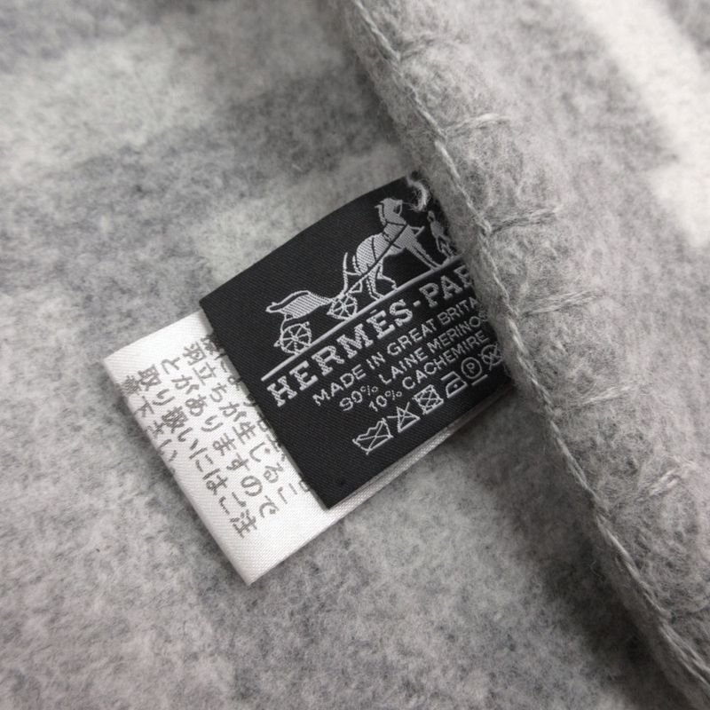 Hermes Avalon II Wool Cashmere 135 170 Gray 