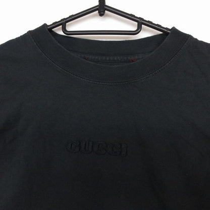 Gucci Short Sleeve T-Shirt Embroidered Cotton Jersey Logo Top Gray