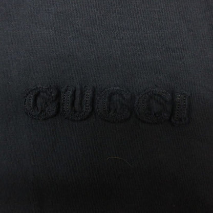Gucci Short Sleeve T-Shirt Embroidered Cotton Jersey Logo Top Gray