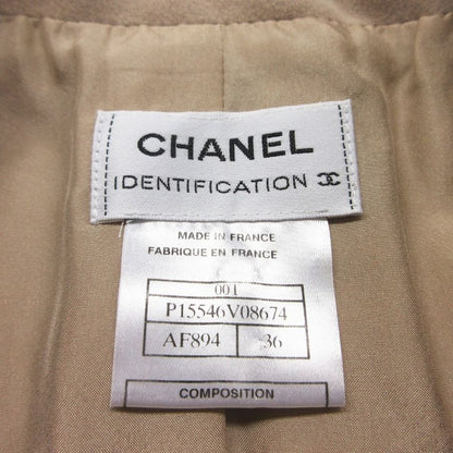 Chanel Tailored Jacket Chocolate Bar Short Sleeve Quilted Beige