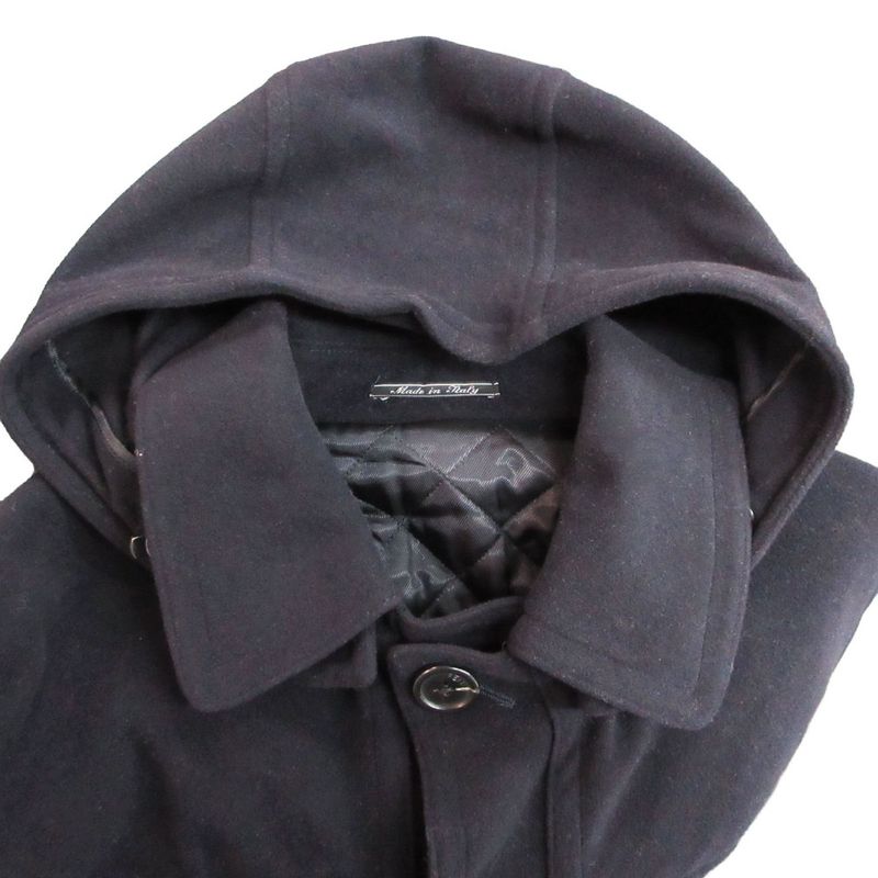 Fendi Duffel Coat Melton Wool Knee Length Long Black