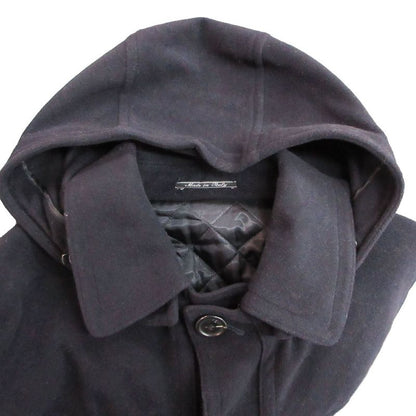 Fendi Duffel Coat Melton Wool Knee Length Long Black