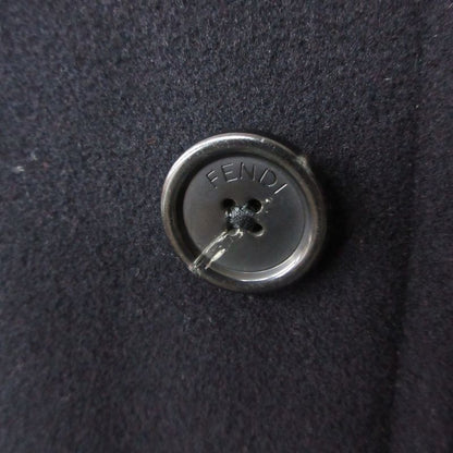 Fendi Duffel Coat Melton Wool Knee Length Long Black