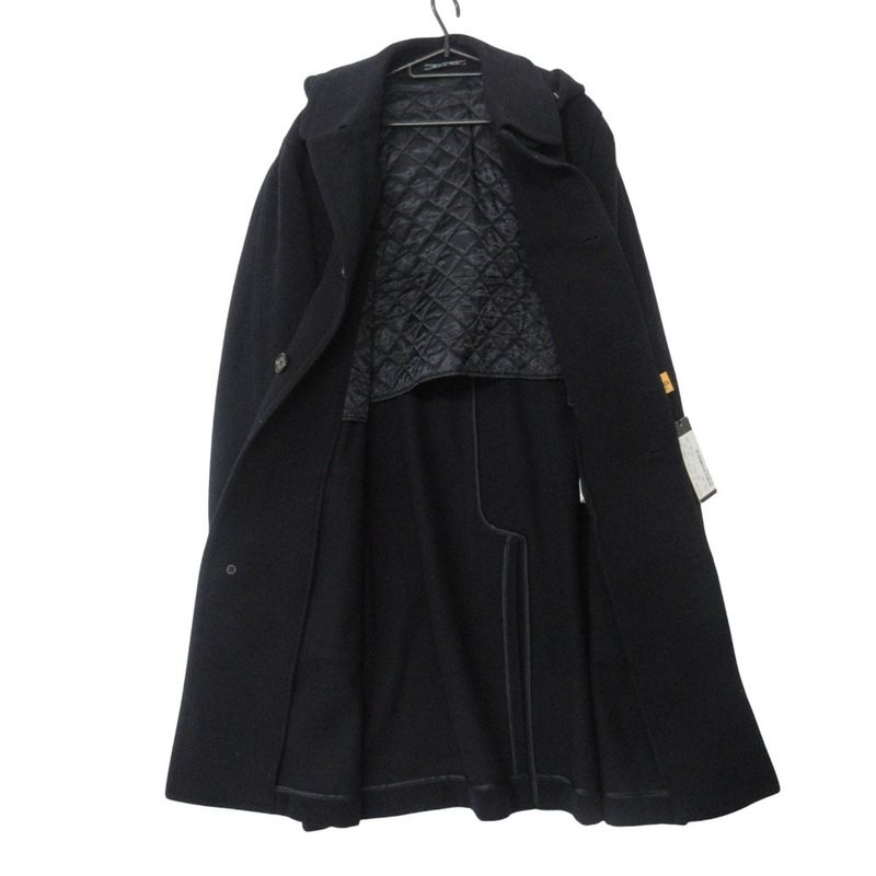 Fendi Duffel Coat Melton Wool Knee Length Long Black