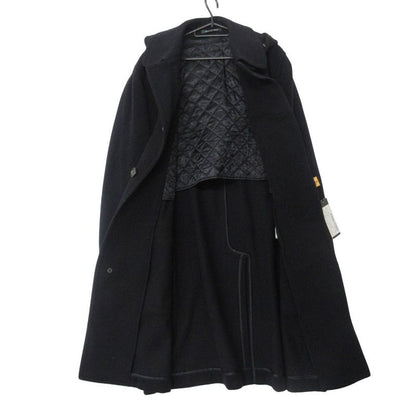 Fendi Duffel Coat Melton Wool Knee Length Long Black