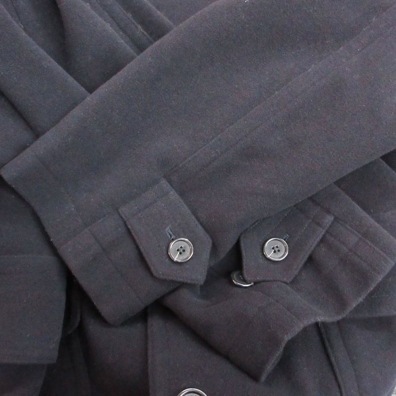 Fendi Duffel Coat Melton Wool Knee Length Long Black