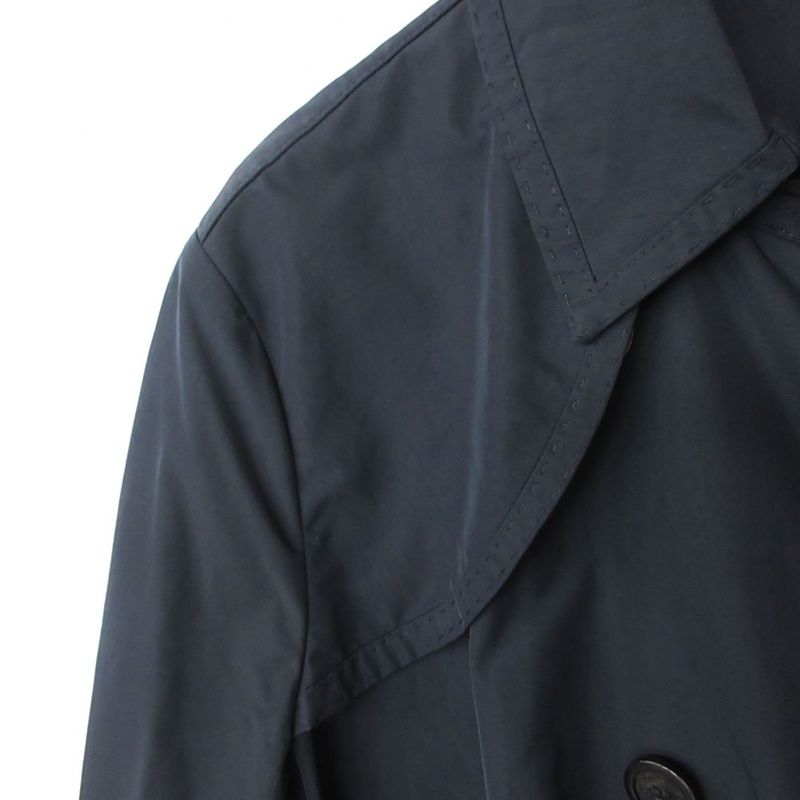 Moncler Trench Coat Nylon Mid Length Dark Navy
