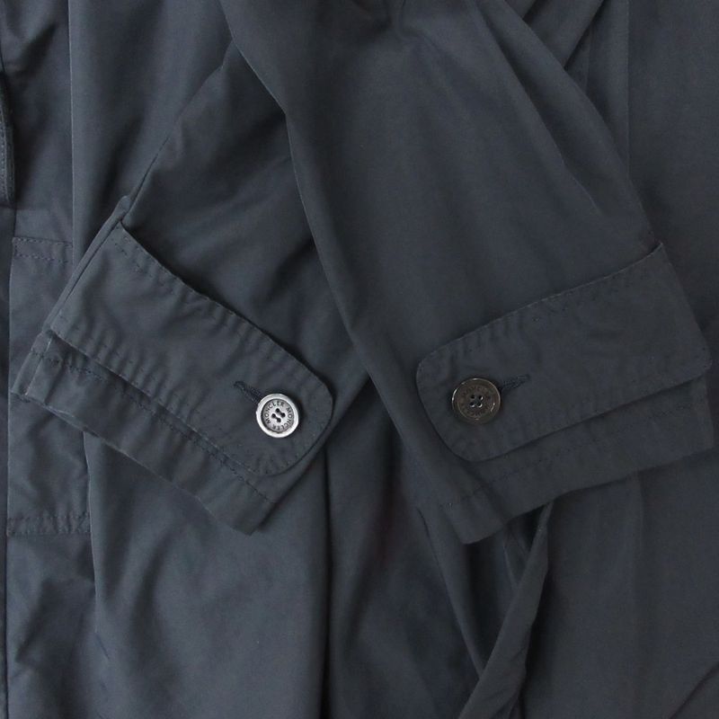 Moncler Trench Coat Nylon Mid Length Dark Navy