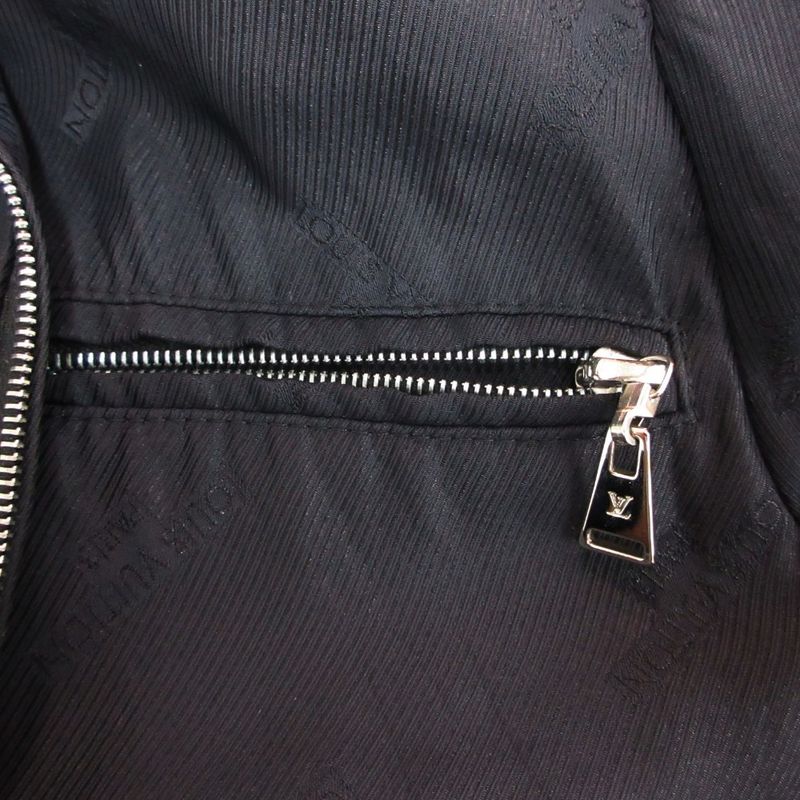 Louis Vuitton Jacket Silk Logo All Over Pattern Outer Zip Up Black