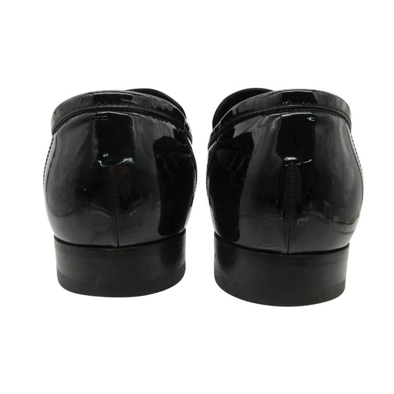 Gucci Loafers Interlocking Patent Leather Shoes Black 9