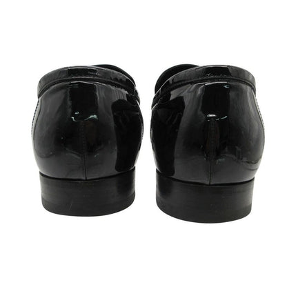 Gucci Loafers Interlocking Patent Leather Shoes Black 9