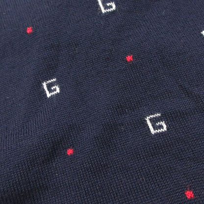 Gucci Knit Glogo All Over Pattern Sweater Neck Lightweight Wool Long Sleeve