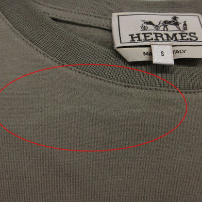 Hermes Short Sleeve T-Shirt Onde Colore Pullover Top Khaki Sweater
