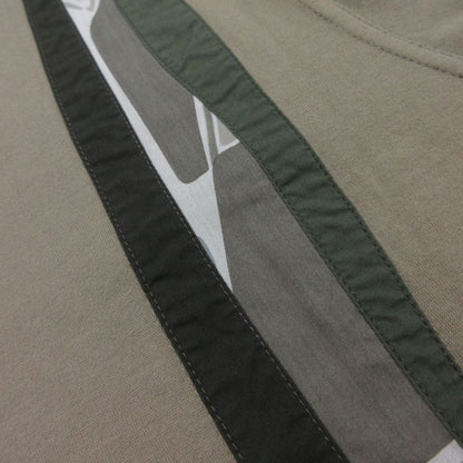 Hermes Short Sleeve T-Shirt Onde Colore Pullover Top Khaki Sweater