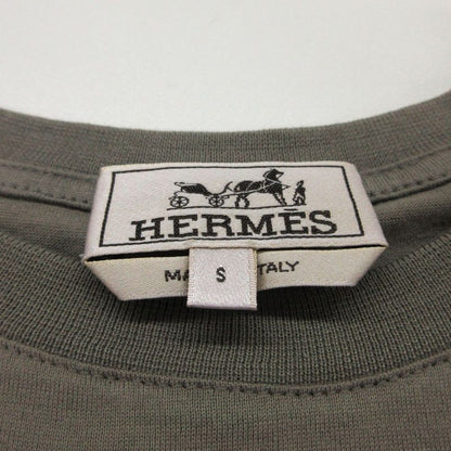 Hermes Short Sleeve T-Shirt Onde Colore Pullover Top Khaki Sweater