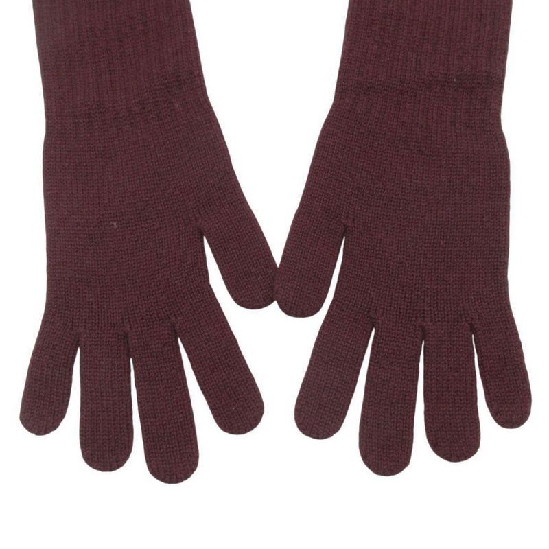 Chanel Gloves Cashmere CC Logo Knit Long Dark Brown