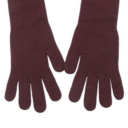 Chanel Gloves Cashmere CC Logo Knit Long Dark Brown