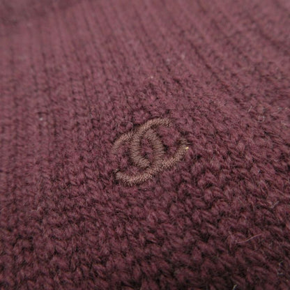 Chanel Gloves Cashmere CC Logo Knit Long Dark Brown