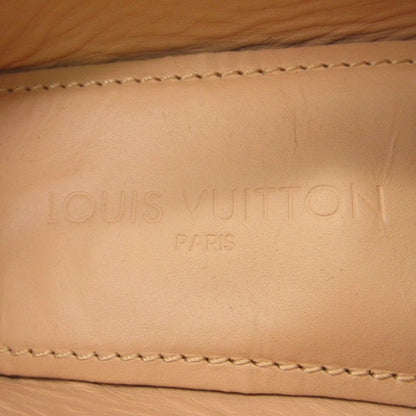 Louis Vuitton Loafers Driving Shoes Moccasins Slip on Enamel Gold Buckle Brown