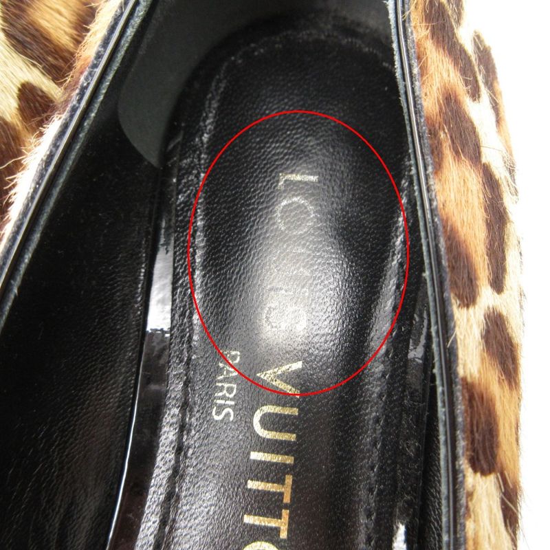 Louis Vuitton Ballet Shoes Shake Line Ballerina Calf Hair Leopard Print Lvlogo