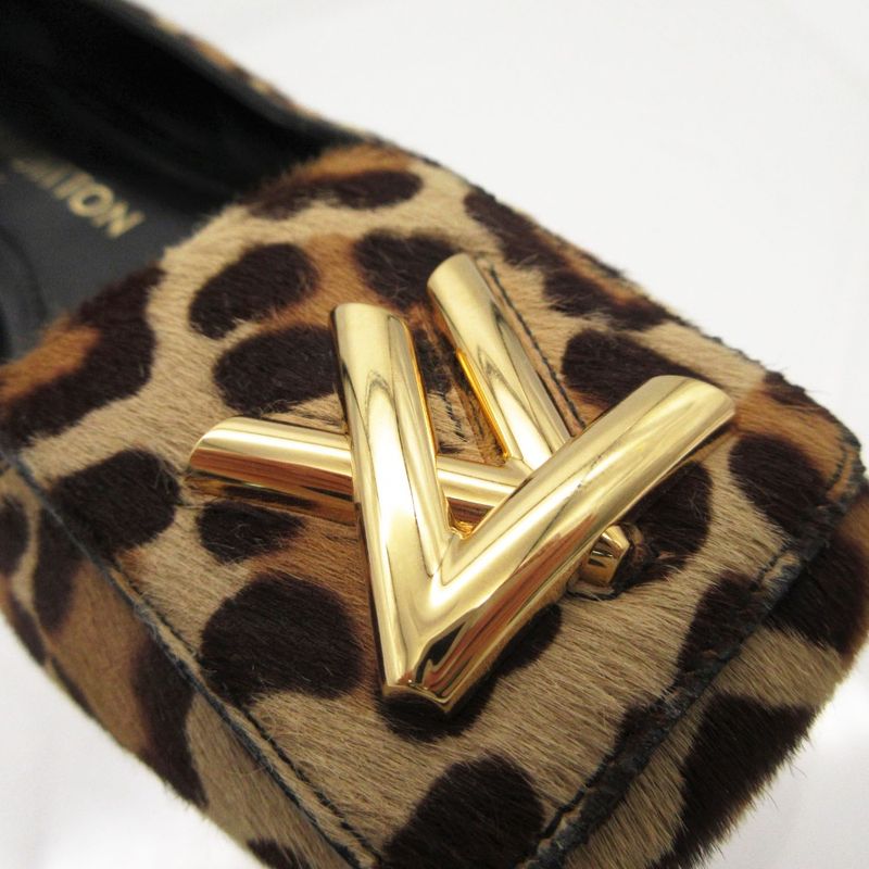 Louis Vuitton Ballet Shoes Shake Line Ballerina Calf Hair Leopard Print Lvlogo