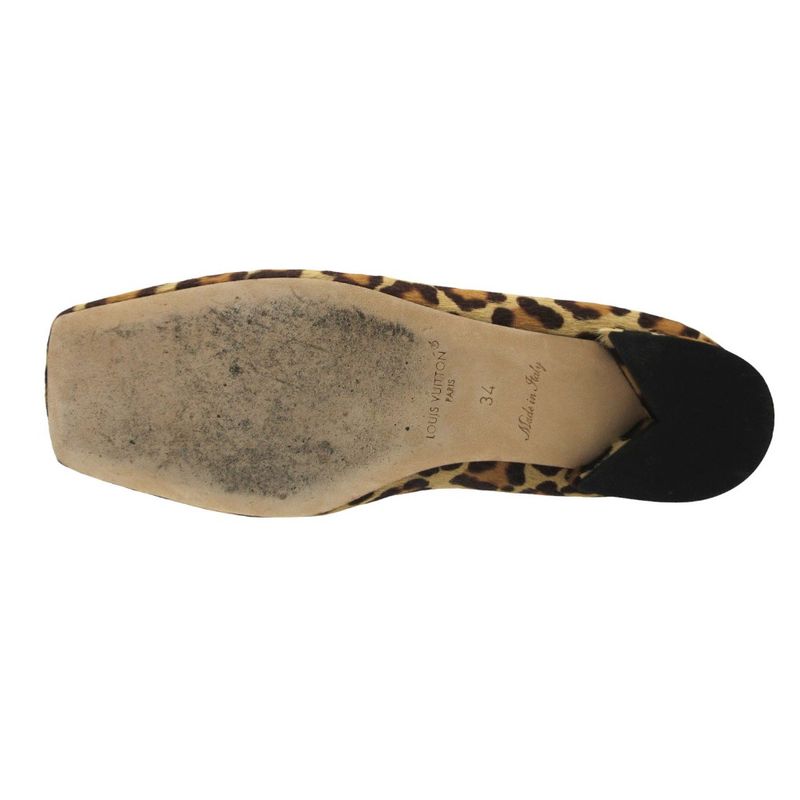 Louis Vuitton Ballet Shoes Shake Line Ballerina Calf Hair Leopard Print Lvlogo