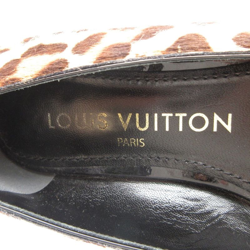 Louis Vuitton Ballet Shoes Shake Line Ballerina Calf Hair Leopard Print Lvlogo