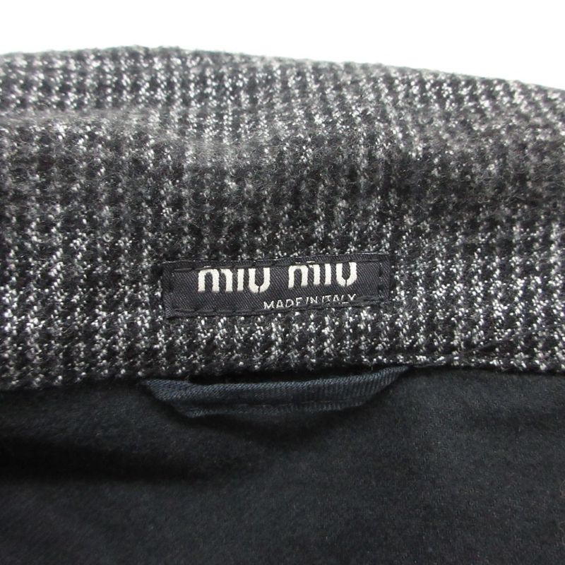 Miu Miu Vintage Archive Jacket Tracker Y2k Houndstooth Pattern Gray
