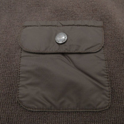 Prada Sports Scarf Nylon Wool Contrast Pocket Rubber Logo Brown