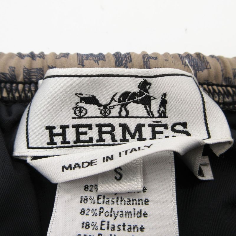 Hermes Shorts Hlogo All Over Pattern Swim Pants Gray