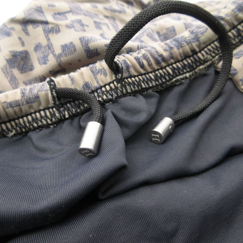Hermes Shorts Hlogo All Over Pattern Swim Pants Gray