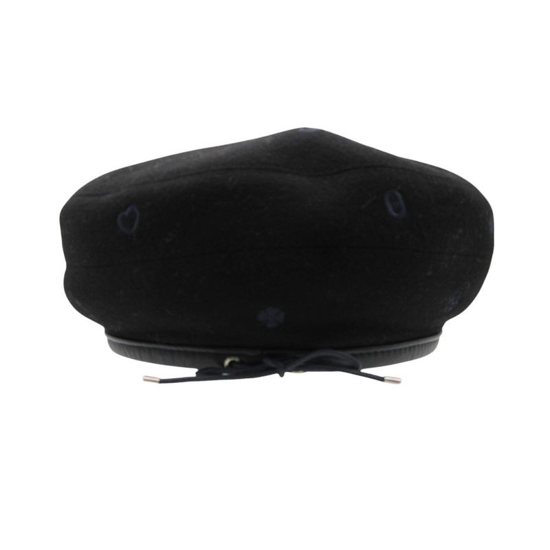 Hermes Beret Cashmere Santo Honore Charm Hat Black Keychain