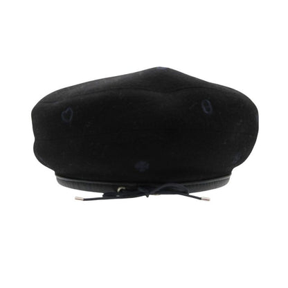 Hermes Beret Cashmere Santo Honore Charm Hat Black Keychain