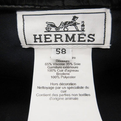 Hermes Beret Cashmere Santo Honore Charm Hat Black Keychain