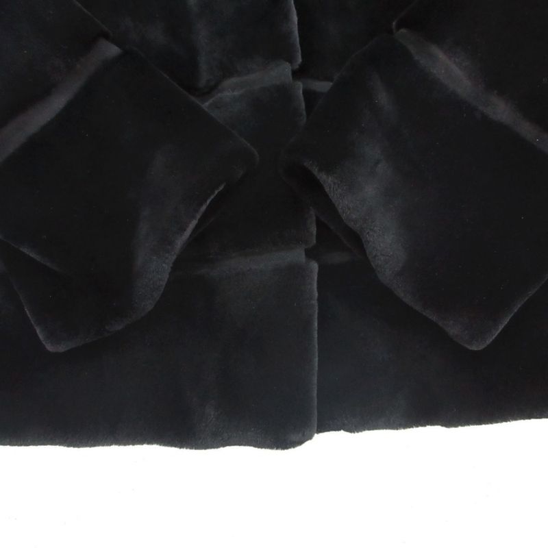 Max Mara Studio Coat Lapin Rabbit Fur Short Black