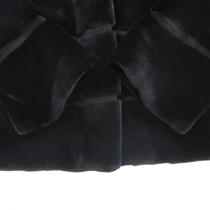 Max Mara Studio Coat Lapin Rabbit Fur Short Black