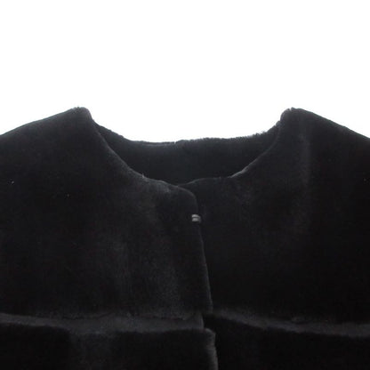 Max Mara Studio Coat Lapin Rabbit Fur Short Black