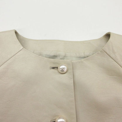 Chanel Jacket Pearl Button Lamb Leather Cropped Ivory