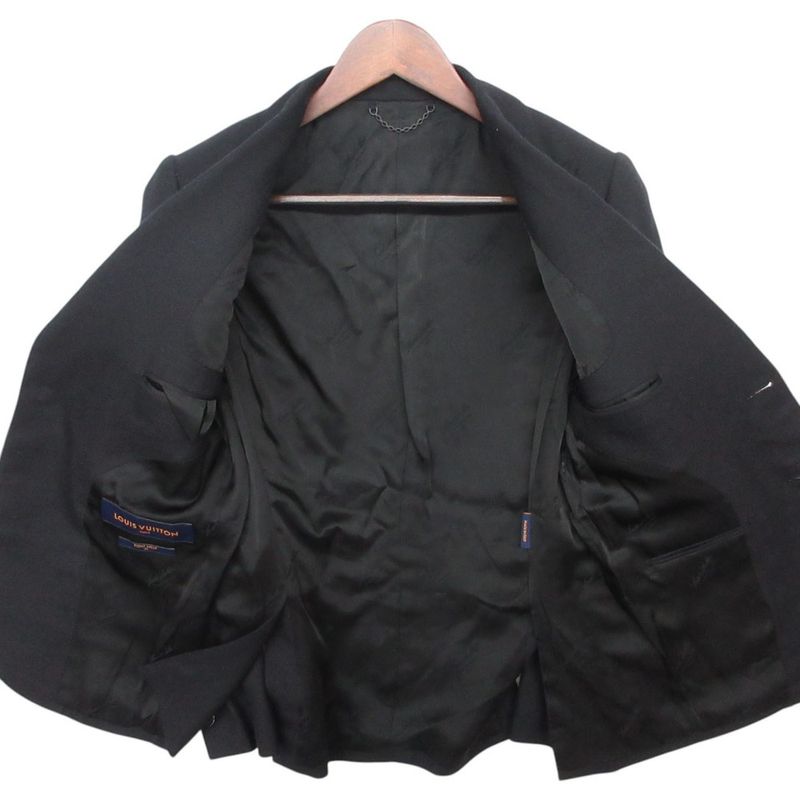 Louis Vuitton Tailored Jacket Wool Cashmere Single Breasted Peaked Lapel Logo