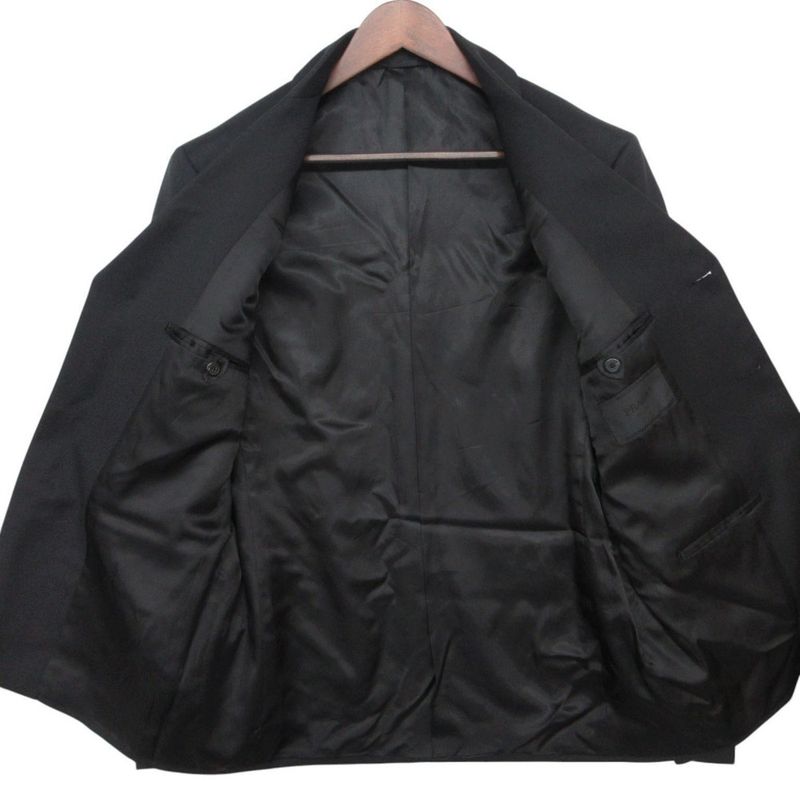 Prada Tailored Jacket Triangle Logo Mohair Wool Black
