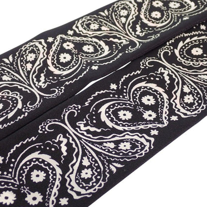 Dior Mitzska Fam le Collection Paisley Heart Silk Black Scarf