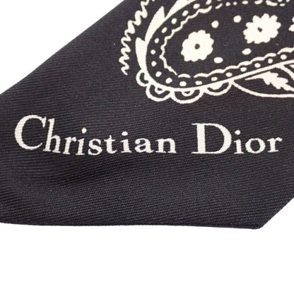 Dior Mitzska Fam le Collection Paisley Heart Silk Black Scarf