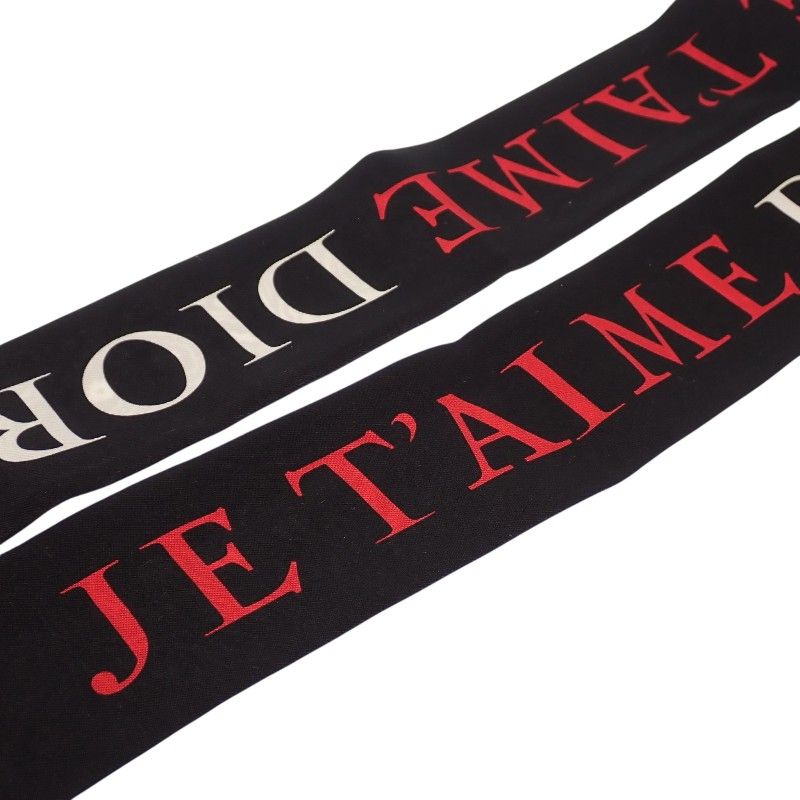 Dior Mitzska Fam le Collection Paisley Heart Silk Black Scarf