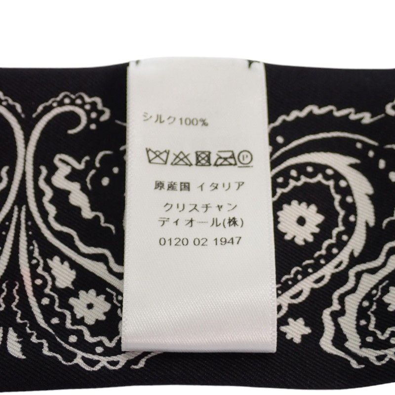 Dior Mitzska Fam le Collection Paisley Heart Silk Black Scarf