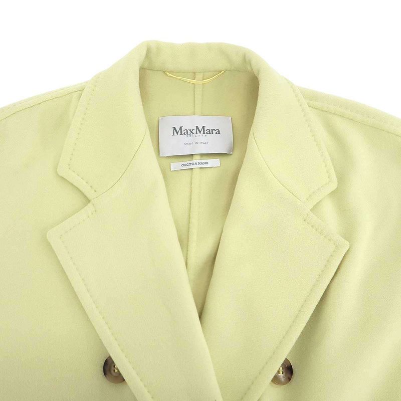 Max Mara Maxmara Aia Coat Wool Cashmere Double Yellow 40